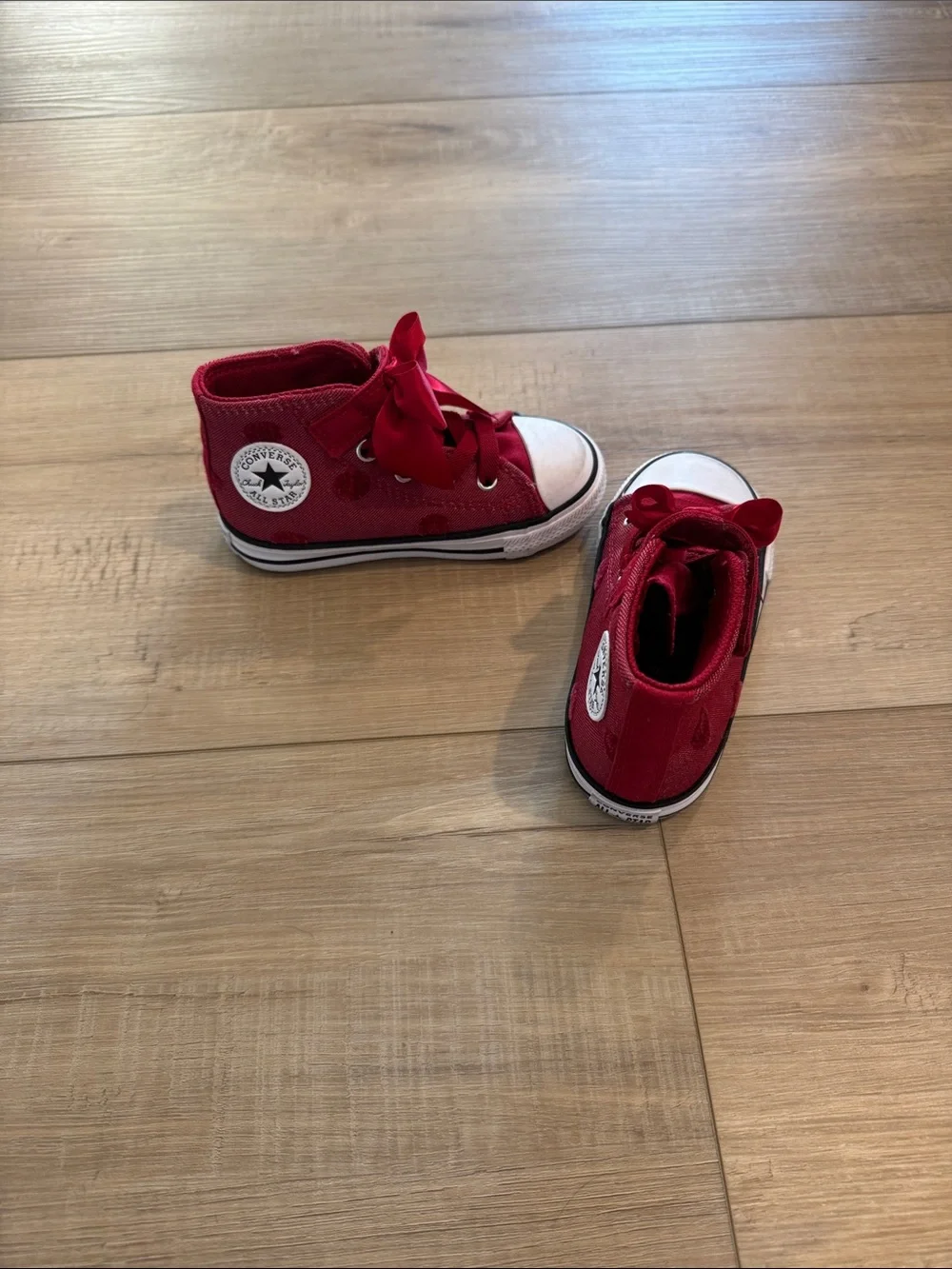Converse Kids Red High-Top Sneakers with White Toe